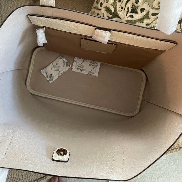 COACH Pebble Leather CAMERON Large Tote Shoulder Bag ~ CHALK ~ CC050 - Picture 8 of 10